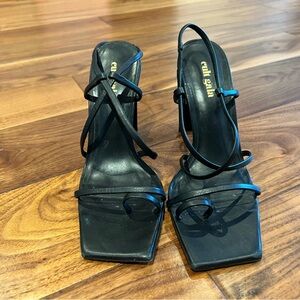 Cult Gaia Black Strappy Heels